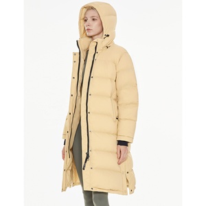 Hooded Long <b>Quilted</b> Puffer Coat Women Winter Thick Polyester <b>Wadding</b> Solid Color Full Sleeve Zipper Closure - Product Image 2