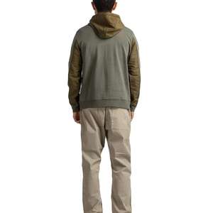 Sudaderas con capucha casuales de algodón para hombre, con mangas largas y paneles en contraste, estilo urbano, fabricante y proveedor de sudaderas OEM para invierno - Product Image 5