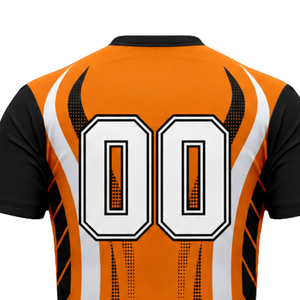 Orange Black Volleyball Uniform Short Sleeve Sports Jersey Shorts Set Sublimated Design Team <b>Athletic</b> Wear Custom Match Outfit - Product Image 5