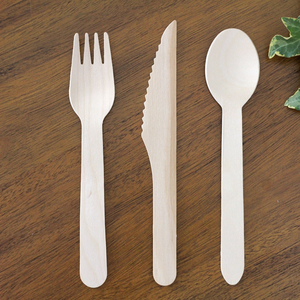 Juego de Cubiertos Desechables de Madera al por Mayor - Utensilios Biodegradables Ecológicos para Fiestas, Incluye Cucharas, Tenedores y Cuchillos - Product Image 1