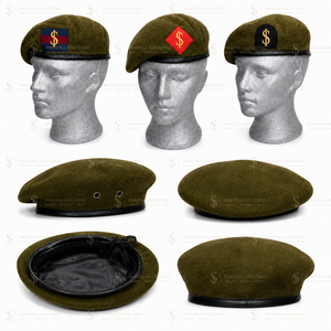 SUPER FORCE Black Striped Breathable 100% Wool <b>Beret</b> Caps for Tactical Outdoor Use with Inner Cloth Lining - Product Image 6