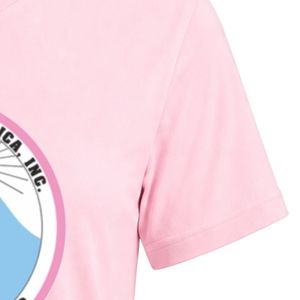 Camiseta de Cuello Redondo con Parche Bordado del Escudo de Pink Jack & Jill, Manga Corta, Diseño Circular en el Pecho, Ligera, Informal, para Equipos - Product Image 3