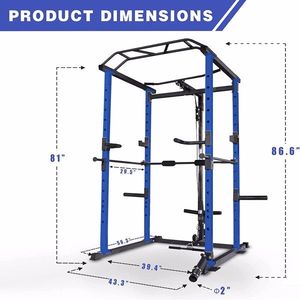Set multifunzione da palestra per la casa con gabbia di potenza regolabile Pullup Squat Rack completo per il Fitness con capacità di 1000 libbre - Product Image 3