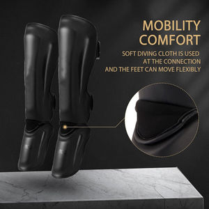 Protège-tibias de boxe en cuir respirant pour adultes, durables, personnalisables, confortables et de haute qualité - Product Image 3