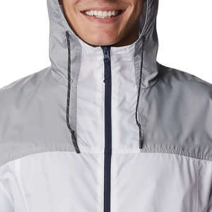 Men's Casual Full <b>Zip</b> Polyester Windbreaker Hooded Jacket Fashion Men's Outdoor Rain Hiking Windproof Windbreaker Jacket - Product Image 5