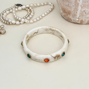 Bracelet et Jonc SOFIYA CRAFT certifiés, tendance, en résine ambrée large avec motif floral, bijoux pour femme, cadeau - Product Image 5