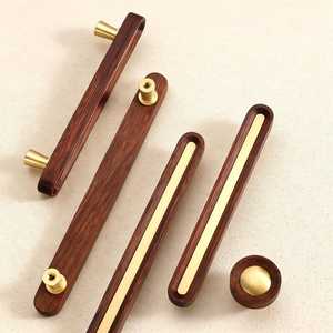 Modern Wooden Cabinet <b>Pulls</b> <b>Bar</b> Shape Minimalist Design Brass Hardware <b>for</b> Kitchen Drawer Handles Durable Furniture Handle - Product Image 3