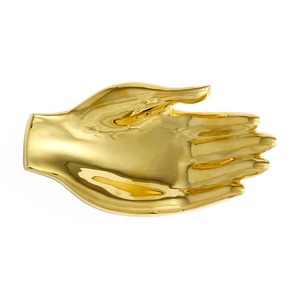 Artistic Gold <b>Mirror</b> Finished Hand Shape Decorative Bowl Used To Hold Soaps Potpourri Or Small Toiletries In A Stylish Way - Product Image 1