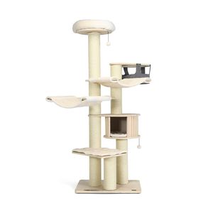 Árbol para Gatos de 77.5 Pulgadas, Torre de Actividades Multinivel para Gatitos con Postes de Sisal - Product Image 1