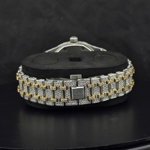 Reloj de Cuarzo con Incrustaciones de Moissanita para Hombre, Reloj de Pulsera de Acero Inoxidable, Esfera Analógica, Correa de 20 mm, Grosor de 10 mm, Lujoso - Product Image 3