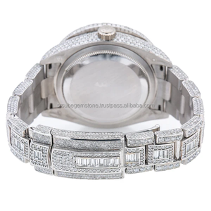 Reloj de lujo con esfera negra de 41MM, Moissanite, estilo antiguo de Hip Hop personalizado de alta calidad con certificación VVS, pase de probador de diamantes - Product Image 5