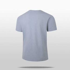 Camiseta de Punto Jersey Henley Azul Claro para Hombre, Manga Corta, Corte Holgado, Casual, Sólida, Ecológica, Cuello Redondo, 260 Gramos, 100% Algodón - Product Image 4