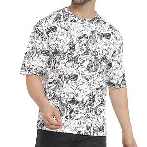 เสื้อยืดผู้ชายแฟชั่นลำลอง ผ้าเนื้อนุ่ม ทรงโอเวอร์ไซส์ ดีไซน์ใหม่ทันสมัย น้ำหนักเบา ไหล่ตก - Product Image 1