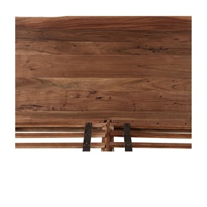 Lit plateforme moderne en bois massif à profil bas avec tête de lit incurvée – Meubles de chambre à coucher de luxe minimalistes - Product Image 2