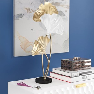 Escultura de Hoja de Ginkgo Dorada, Arte Metálico Hecho a Mano, Decoración para Mesa de Salón, Diseño Minimalista para Decoración del Hogar - Product Image 6