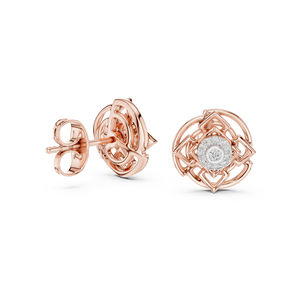 Pendientes de Oro Amarillo de 14K con Diamantes Cultivados en Laboratorio para Mujer |   Regalo de Aniversario |   Diamante Cultivado Nuevo - Product Image 3