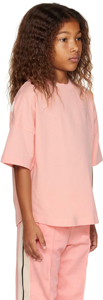 T-shirt rose oversize à manches courtes pour enfants, décontracté, 100 % fibre de bambou, col rond, couleur unie, coupe classique, respirant et écologique - Product Image 3