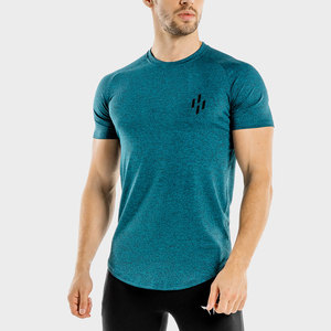 T-shirt de sport respirant pour homme, en coton, coupe classique, couleur unie, tricoté, séchage rapide, idéal pour l'entraînement athlétique. - Product Image 3