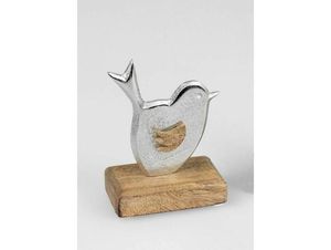 Escultura de letras HOME plateadas, muy vendida, con corazón de madera colgante sobre base de madera maciza para decoración de mesa o estante. - Product Image 6