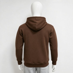 Sweat-shirt à capuche unisexe marron uni zippé, coupe classique, tricoté décontracté avec poches, idéal pour l'hiver, anti-rétrécissement - Product Image 5