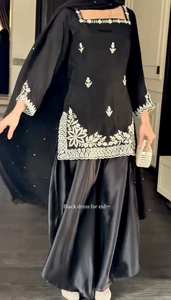 Conjunto de traje moderno de salwar kameez de seda con estampado digital, de secado rápido, corte regular, para mujer, para fiestas, bodas, Diwali, atuendo informal. - Product Image 3