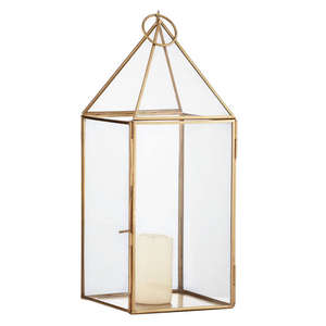 Portavelas de Latón de Diseño Novedoso, Material de Metal y Vidrio, Hecho a Mano, Personalizable, Decoración para el Hogar, Linterna de Vidrio para Velas, Pentágono - Product Image 2