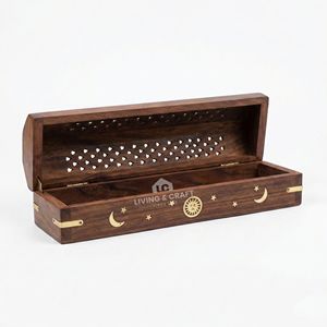 Quemador de incienso de madera de lujo para varillas de Bakhoor Oudh |   100% Natural y Ecológico |   Caja de Regalo Decorativa para Ramadán |   Logotipo Personalizado Grabado - Product Image 4