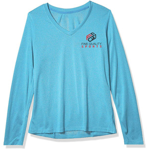 Camiseta Deportiva de Manga Larga de Secado Rápido para Mujer, Ligera, Transpirable, con Cuello en V, para Gimnasio y Yoga, con Logotipo Personalizado - Product Image 6