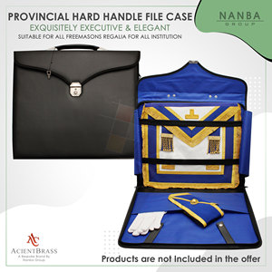 Estuche para Archivos Masónico Provincial, Forma Cuadrada, Imitación Piel, con Asa Resistente |   Bolsa de Transporte para Portafolio de Arte, Negra, Alta Calidad - Product Image 6