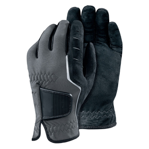 Guante de golf blanco y negro de cuero genuino para mano derecha, antideslizante, con cierre de tirar, unisex, deportivo - Product Image 6