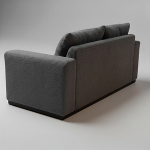 Canapé deux places en tissu moderne avec structure en bois, dossier rembourré et accoudoirs droits pour salon - Product Image 5