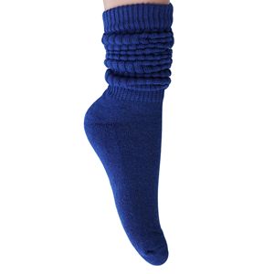 Royal Blue Cotton Slouchy Scrunch <b>Socks</b> for Women <b>Knee</b> <b>High</b>-Shoe Size 5 to 10 - Product Image 1