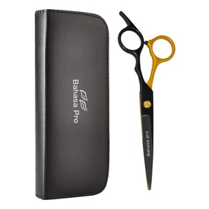 Ciseaux de coiffure en or noir en acier inoxydable Ciseaux amincissants de couleur plasma professionnels Ciseaux de salon par Bahasa Pro - Product Image 1