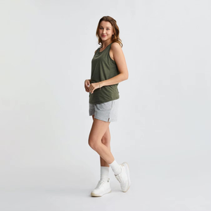 Camiseta sin mangas de punto para mujer, color verde oliva, cuello redondo, estilo casual, corte regular, transpirable - Product Image 3