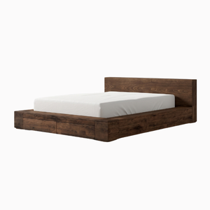 Base de Cama Moderna de Madera de Teca Sólida con Cajones de Almacenamiento, Muebles de Dormitorio King/Queen - Product Image 1