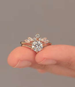 IGI/GIA Lab Grown Vintage 14K oro blanco boda/anillo de compromiso corte diamante Unisex estilo clásico para regalo de fiesta de aniversario - Product Image 1