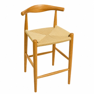 Silla de Bar Elvaro de Madera de Teca Duradera, Diseño Moderno y Minimalista con Tejido de Cuerda, Altura de Barra Comercial, Directo de Fábrica Oscar - Product Image 2