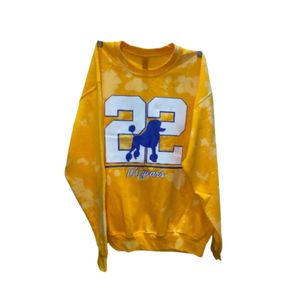 Womens Yellow <b>Tie</b> <b>Dye</b> 1922 Graphic <b>Sweatshirt</b> Long Sleeve Crew Neck Pullover Casual 100 Years Printed Fashion Streetwear Top - Product Image 1
