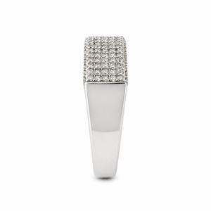 925 Sterling Silver Mens Curved Top Diamond Pave <b>Ring</b> High Polish Modern <b>Statement</b> Band Wedding Party Daily Wear Fine Jewelry Gi - Product Image 4