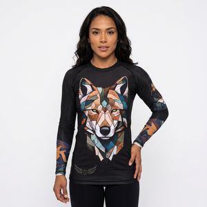 Camiseta de Manga Larga para Mujer con Estampado Geométrico de Lobo, Secado Rápido, Spandex y Poliéster - Product Image 4