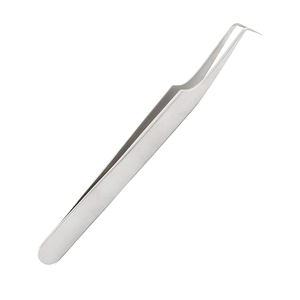 Pince à épiler allemande en acier inoxydable pour extensions de cils, à pointe incurvée et fine, pour retrait de cils, usage professionnel en salon de beauté - Product Image 4