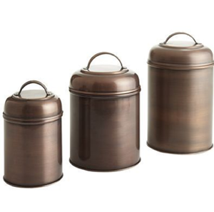 Cinco Hermosos Recipientes de Cocina Hechos a Mano de Latón, Cobre y Acero, Herméticos, para Preservar la Frescura, con Tapas Abatibles Disponibles - Product Image 5