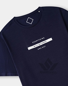 Camiseta Gráfica Azul Marino para Hombre, Manga Corta, Cuello Redondo, Algodón Jersey, Corte Regular, Transpirable, Informal, Estampada - Product Image 5