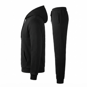 Men's Fashion Casual Tracksuit <b>Set</b> Hooded Pullover Sweatshirt with <b>Matching</b> <b>Jogger</b> Pants Two Piece Sportswear Outfit - Product Image 2