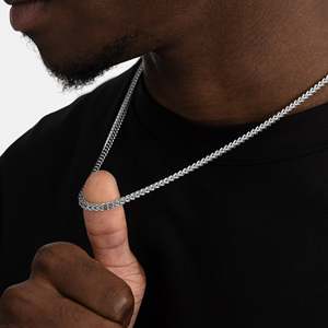 Collier chaîne Figaro en argent sterling 925 plaqué rhodium pour homme, style hip-hop, minimaliste, à porter au quotidien, cadeau de mariage - Product Image 5