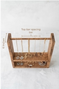 Wooden Jewelry Organizer Rectangular Minimalist Necklace Stand Multi Functional Home <b>Decor</b> for <b>Bedroom</b> Tabletop Display - Product Image 3