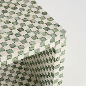 Contemporary <b>Square</b> Capiz <b>Table</b> Checkerboard Shell Inlaid <b>Side</b> <b>Table</b> For Living Room Wholesale Supplier Home Decoration - Product Image 2