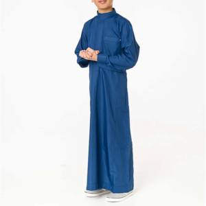 Caftán Thobe Musulmán para Niños, Hecho en Pakistán, Estilo Medio Oriente, Cuello en V, Árabe, Marroquí, Islámico, Tallas Grandes, Manga Larga - Product Image 3