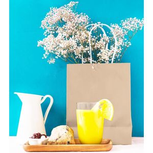 Sacchetti Regalo in Carta Giallo Mandorla 30 Pezzi, Misura Media con Manici 28x13x20 cm, Multiuso - Product Image 2