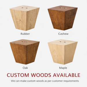 Heavy Duty Low Profile Square Block Wooden Furniture Components Direct Factory Price Rubberwood Chunky Couch Support <b>Feet</b> Bulk - Product Image 3